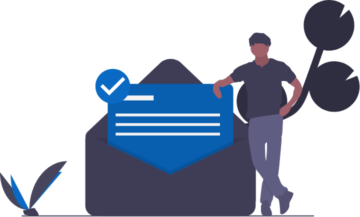man confirming signup with verified message