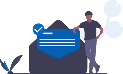 man confirming signup with verified message