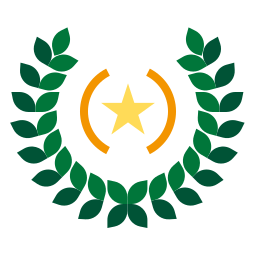 laurel wreath and gold star emblem