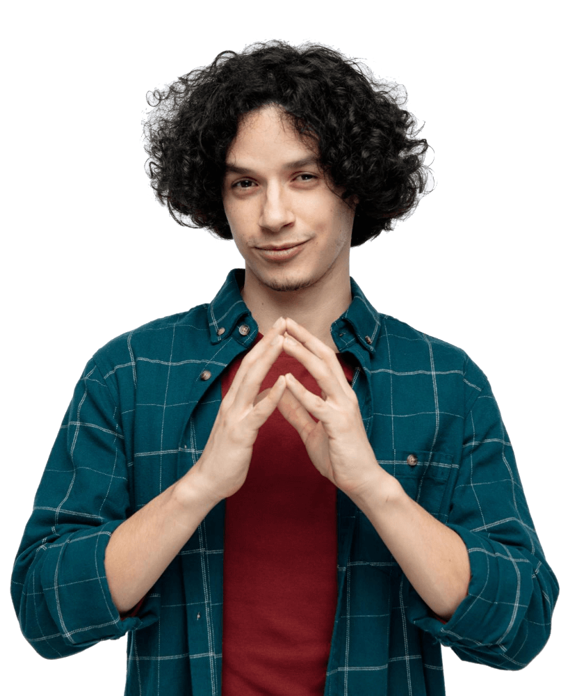 confident guy planning next move