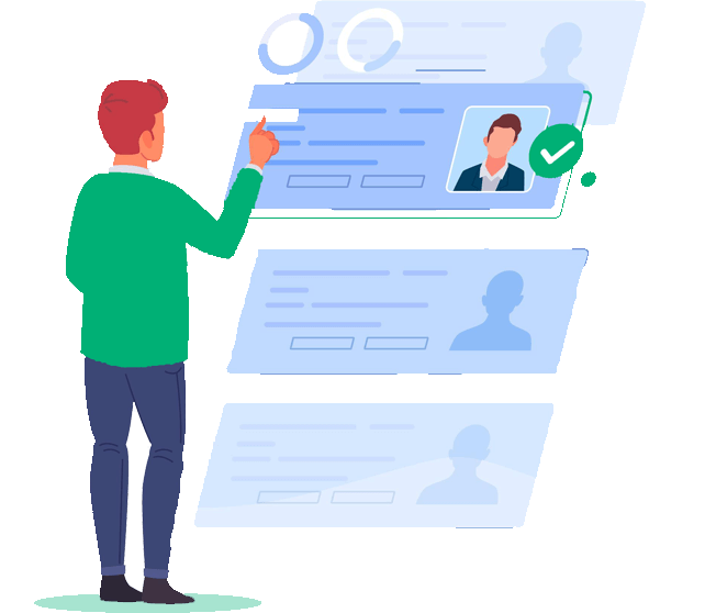 man selecting a job candidate