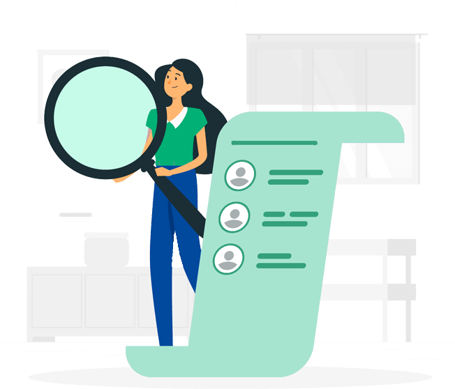 job seeker reviewing candidate profiles