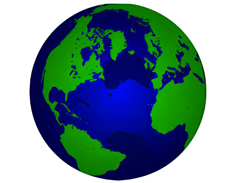 green and blue globe