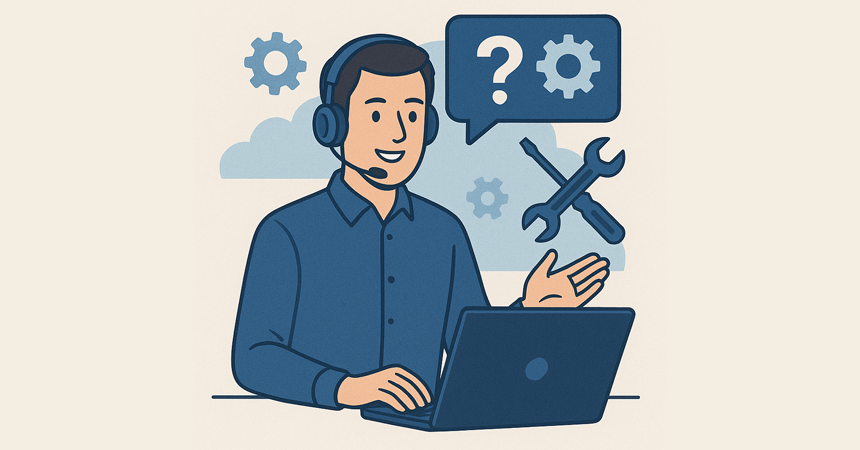 man providing technical support