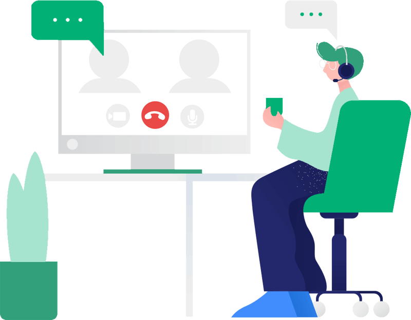 customer support representative on a call